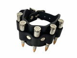 Copper Tip Bullet Leather Wristband