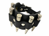 Silver Bullet Leather Wristband