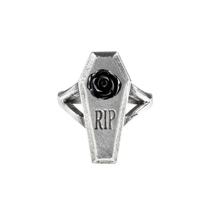 RIP Coffin Rose Ring