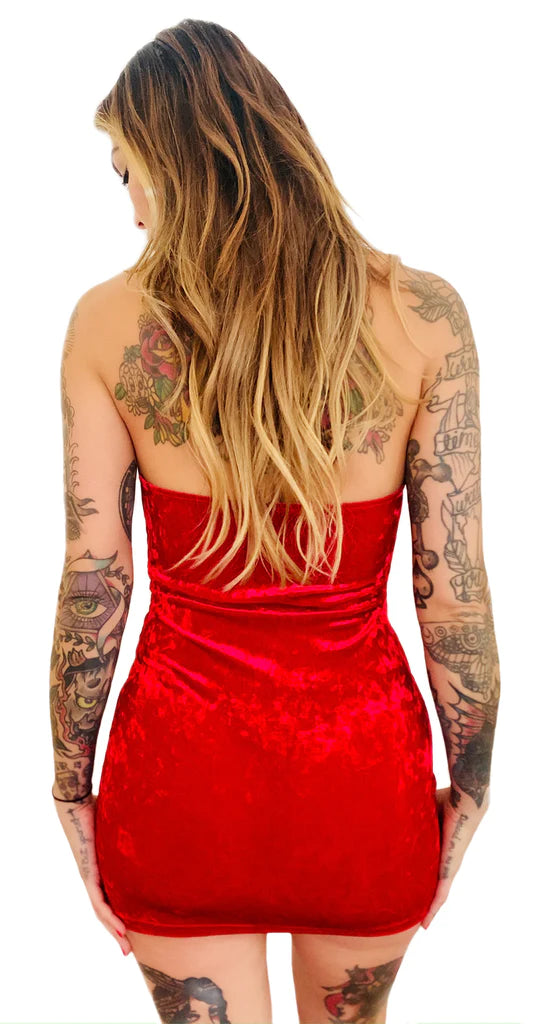 red velvet halter dress Red Velvet Lita Halter Dress Large