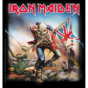 Iron Maiden British Flag 4"x4.25" Sticker