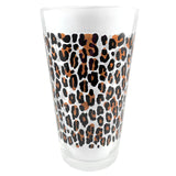 Tan Leopard Print Pint Glass