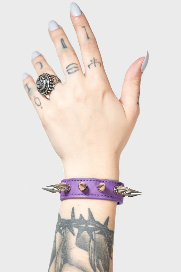 Stay Away Spike Bracelet Purple (Vegan)