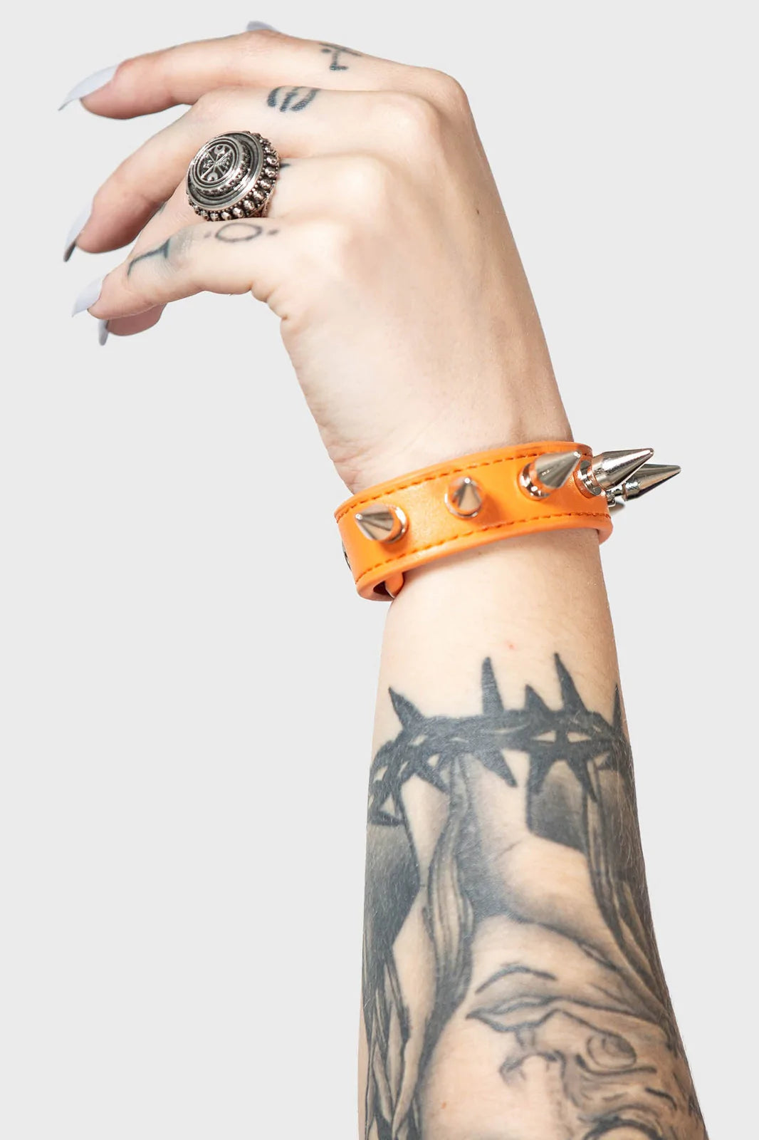 Stay Away Spike Bracelet Orange (Vegan) – DeadRockers