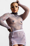 Sweetheart Fishnet Top Pastel Lilac