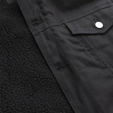 Twist of Cain Black Shearling Denim Jacket
