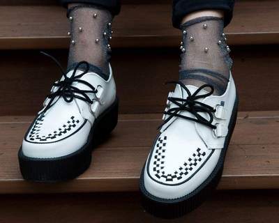 White Leather Creeper - Main Image