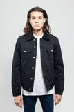 Twist of Cain Black Shearling Denim Jacket