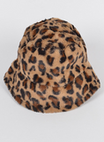 Fuzzy Leopard Bucket Hat
