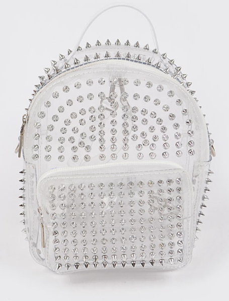 Clear Studded Mini Convertible Backpack
