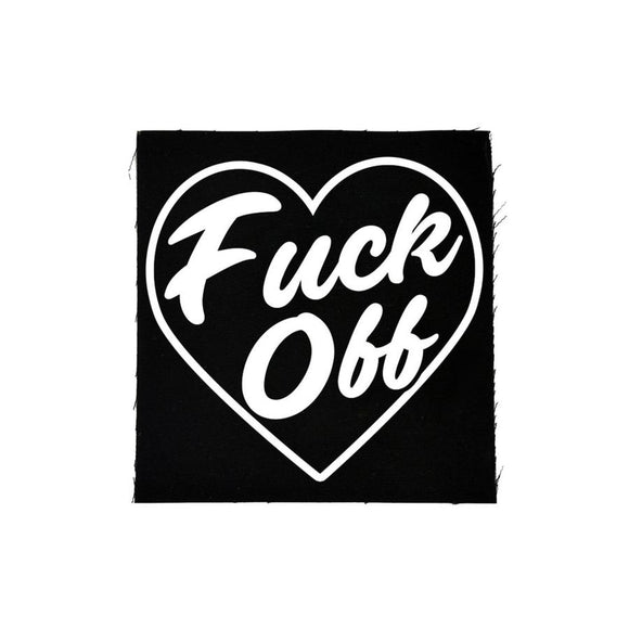Fuck Off Heart Cloth Patch