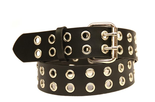 Double Eyelet Leather Belt – DeadRockers Double Eyelet Leather Belt – DeadRockers