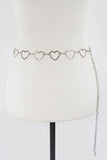 Silver Heart Chain Link Waist Belt