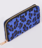 Zip Around Red Leopard Clutch Wallet