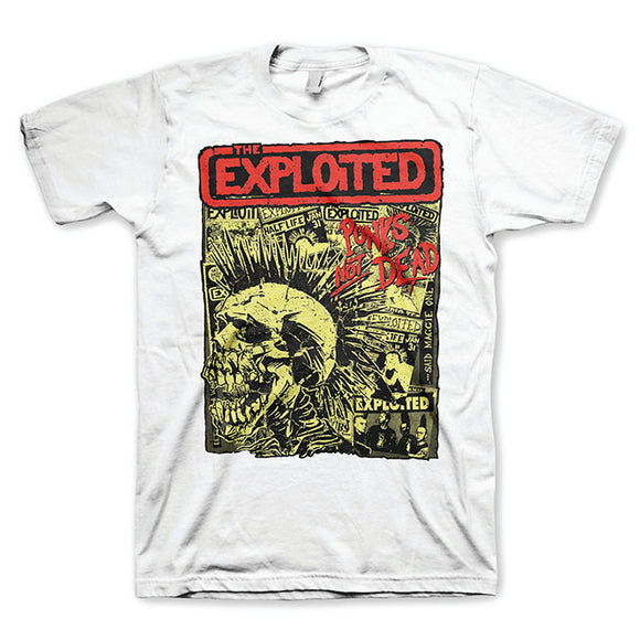 Exploited Punks Not Dead White Band Shirt