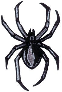 Black Widow Spider Patch Silver