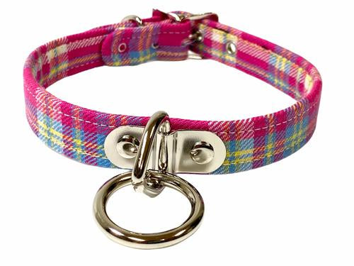 Anarchy in the UK Pink Plaid Choker