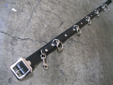 Mini 5 Ring Black Leather Bondage Belt