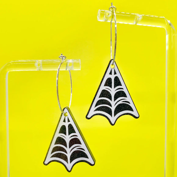 Spiderweb Acrylic Hoop Earrings